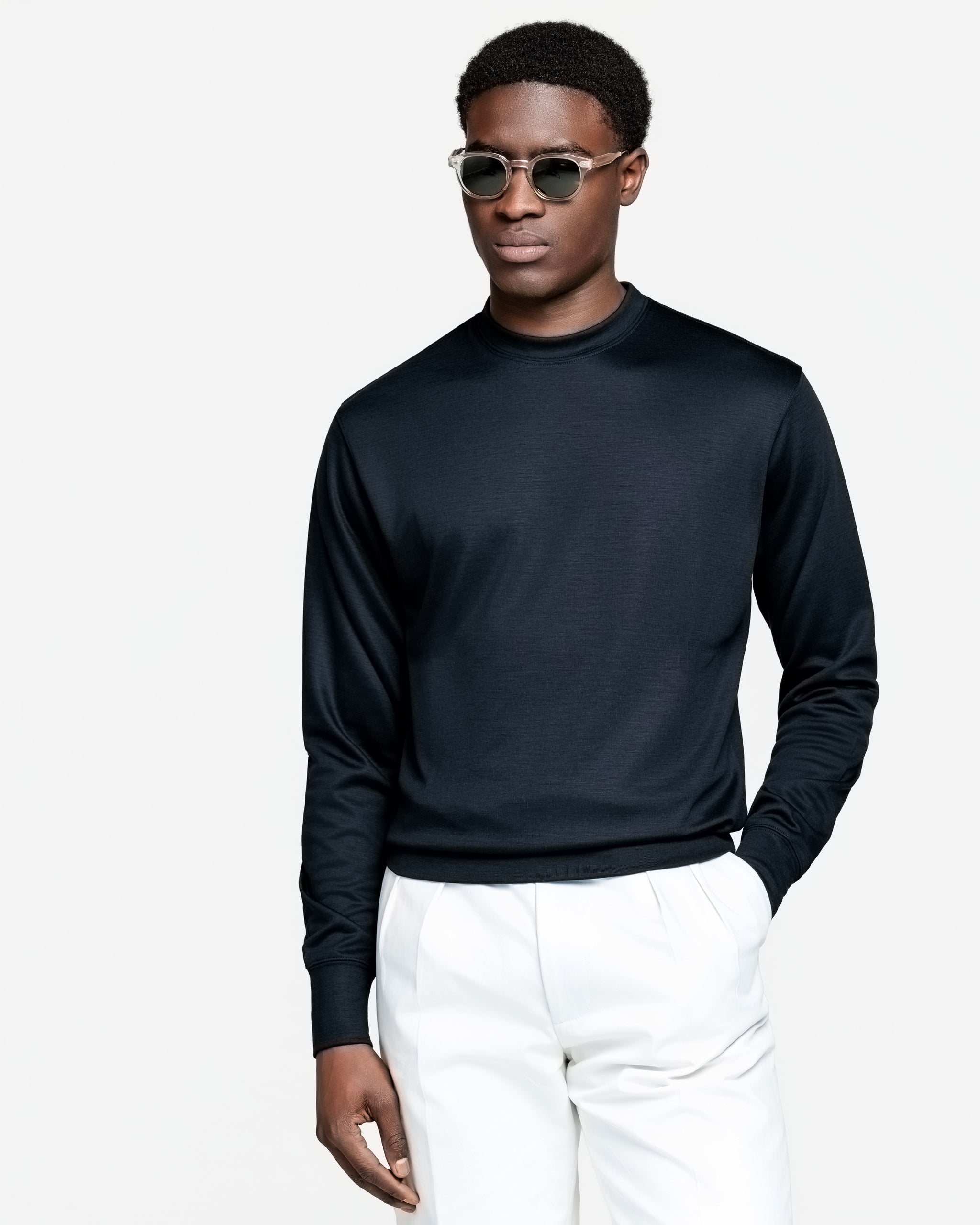 Blue Crewneck sweatshirt in Wool Super 150's | Filatori