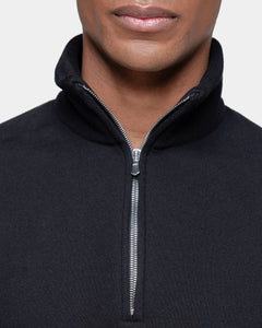 Black Half zip sweatshirt in Cotton Cashmere | Filatori