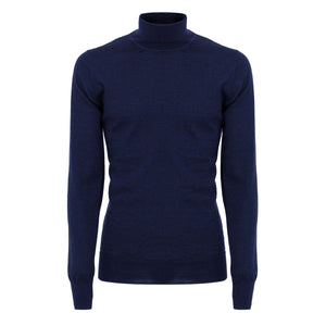 Maglia manica lunga Dolcevita Blu Lana Merino Extra Fine Cashwool® | Filatori