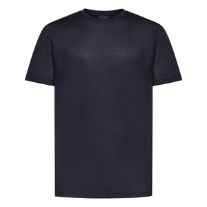 T shirt manica corta tech tinta unita Blu Lana Merino Extrafine | Filatori