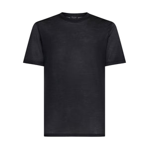 T shirt manica corta tech tinta unita Nera Lana Merino Extrafine | Filatori