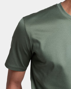 T shirt manica corta tinta unita Verde Militare 100% Cotone Supima Ultra-fine | Filatori